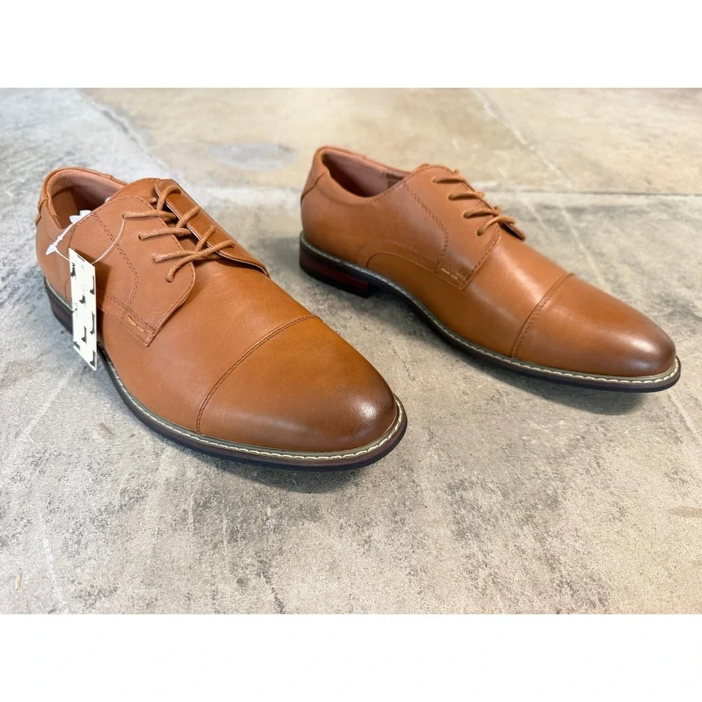 MERIDOS Cap Toe Derby Dress Shoes Classic Brown‎ Size 11 JD01 Business Formal